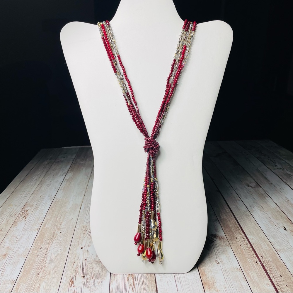 MULTI STRAND BEADED NECKLACE